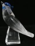 102251 LALIQUE CRYSTAL BLUE JAY H 4 12 L 4 12