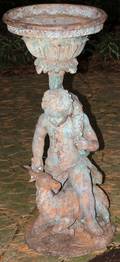 122199 BRONZE FIGURAL GARDEN PLANTER H 42 12