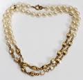 121273 CHANEL FAUX PEARL  CRYSTAL NECKLACE L 38