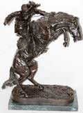 120138 AFTER REMINGTON BRONZE SCULPTURE 23 X 18 X
