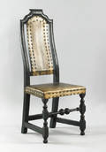 Boston Massachusetts William  Mary maple and oak dining chair early 18th c