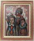 120236 HUGO CASAR OIL ON CANVAS THREE FIGURES