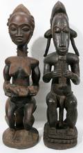 110256 PAIR OF AFRICAN BAULE CARVED WOOD SCULPTURES