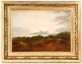 19th C Oil on Wood Landscape at Dawn Signed