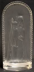 120147 LALIQUE FROSTED  CLEAR GLASS MADONNA AND CHILD
