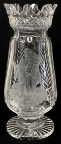 120166 WATERFORD CUT CRYSTAL VASE H 10 12