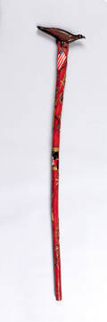 Carved and painted cane ca1910