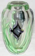 122361 BEYERS ORIENT  FLUME ART GLASS VASE H 7