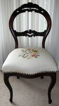 121377 VICTORIAN MAHOGANY SIDE CHAIR WNEEDLEPOINT