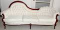 112284 ROCOCO REVIVAL STYLE MAHOGANY WHITE SOFA