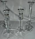111409 VAL ST LAMBERT CRYSTAL CANDLESTICKS TWO PRS