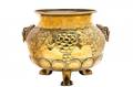 Continental 19th C Brass Repousse Jardiniere