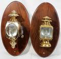 120214 GRAY  DAVIS RAILROAD COACH LAMPS C1900 PAIR