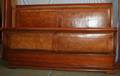120208 HENREDON MAHOGANY AND LEATHER SLEIGH BED W 80