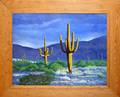 122372 OIL ON ARTIST BOARD 20 X 24 CACTI