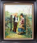 122371 OIL ON CANVAS SIGNED JOSEF COURTING SCENE