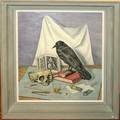 122368 ELEMER LAKATOS OIL STILL LIFE WCROW  SKULL