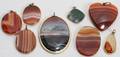 121425 STRIPED  DENDRITIC AGATE PENDANTS SEVEN