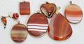 121424 STRIPED  DENDRITIC AGATE PENDANTS 8 PIECES