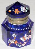 121412 VICTORIAN COBALT BLUE CRYSTAL INKWELL C 1890
