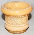 121405 HOLLY AMBER GLASS TOOTHPICK HOLDER 19TH C