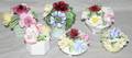 120321 PORCELAIN FLORAL GROUPING SIX PIECES