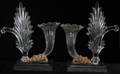 112341 ANTIQUE WATERFORD VASES PAIR H 15 L 14
