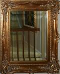 110359 RECTANGULAR GILT WOOD  BEVELED GLASS MIRROR