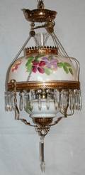 120227 VICTORIAN HANGING OIL LAMP C 1900 H 28