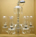 Etched glass 6arm chandelier