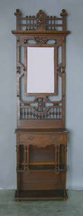 Victorian oak hall rack