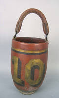 Red painted number 10 fire bucket 19th c
