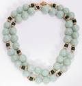 122411 JADEITE AND NEPHRITE BEAD NECKLACE 27 12