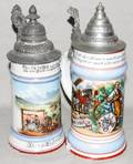 121476 GERMAN PORCELAIN  LITHOPANE STEINS C 1900