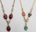 121440 GOLDFILLED  AGATE NECKLACES MID 20TH C