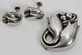 120356 GEORG JENSEN STERLING PENDANT AND EARRINGS