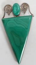 110393 MALACHITE PENDANT W 2 12 L 5 D 12