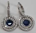 102422 390 CT CEYLON SAPPHIRE  DIAMOND EARRINGS