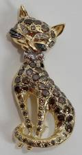 102418 6CT COGNAC  MARQUISE DIAMOND CAT PIN H 2