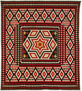 Unusual pieced felt mosaic quilt late 19th c