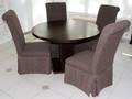 120296 CONTEMPORARY WOOD ROUND TABLE  SIDE CHAIRS 4