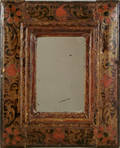 Spanish painted courting mirror 17th18th c