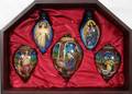 120289 NE QWA ART PAINTED GLASS NATIVITY ORNAMENTS