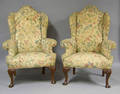 Pair of Queen Anne style wing chairs