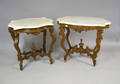 Two Victorian marble top tables