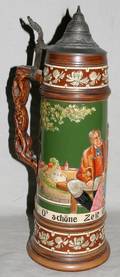 121492 GERMAN POTTERY STEIN TWOLITER SIZE H 16