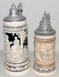 121490 GERMAN POTTERY STEINS TWO H 11