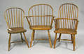 Three Windsor chairs