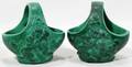 111526 MALACHITE GLASS BASKETS PAIR H 5 12