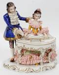102448 DRESDEN PORCELAIN FIGURE OF COUPLE AT PIANO